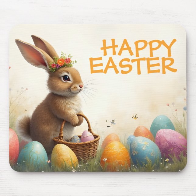 Spring Greetings from the Easter Bunny Mouse Pad (Front)