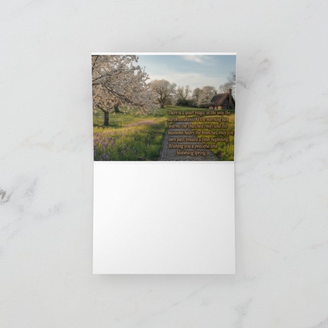 Spring Greetings Thank You Card (Inside)