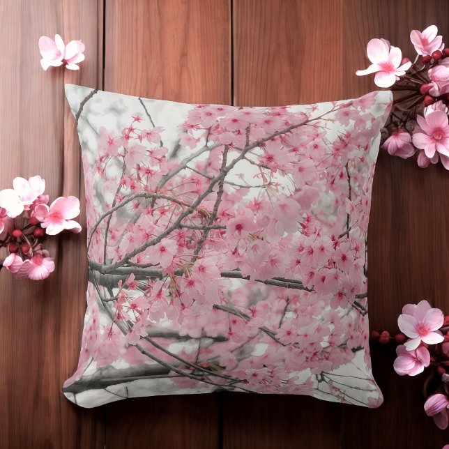 Spring Hanami Festival Throw Pillow (Creator Uploaded)