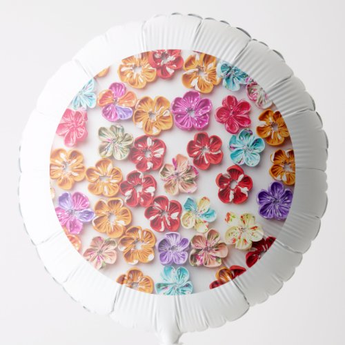 Spring Handmade sewn fabric Flowers Multicolor  Balloon