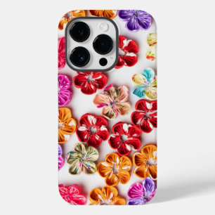 Spring Handmade sewn fabric Flowers Multicolor  Case-Mate iPhone 14 Pro Case