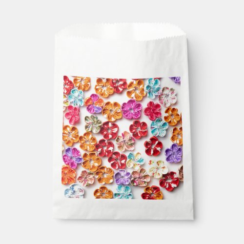 Spring Handmade sewn fabric Flowers Multicolor  Favor Bag