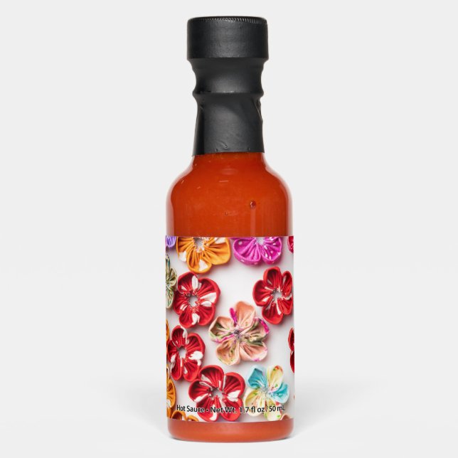 Spring Handmade sewn fabric Flowers Multicolor  Hot Sauces (Front)