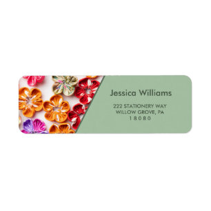 Spring Handmade sewn fabric Flowers Multicolor  Label