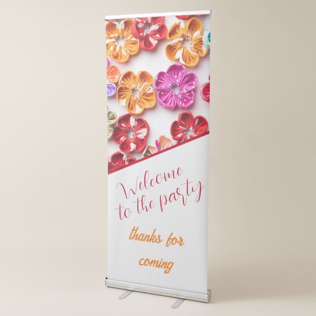 Spring Handmade sewn fabric Flowers Multicolor  Retractable Banner (3/4)