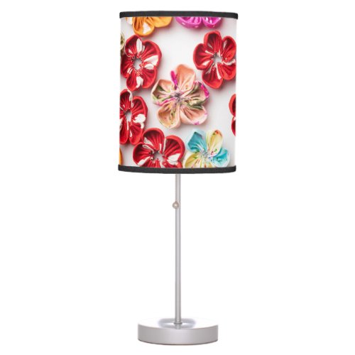 Spring Handmade sewn fabric Flowers Multicolor  Table Lamp