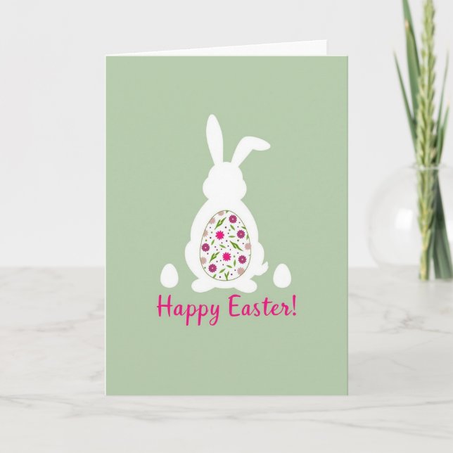 Spring Hare Floral Art Card (Front)