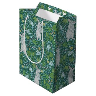 Spring Hares Pussy Willow Teal Garden Gift Bag