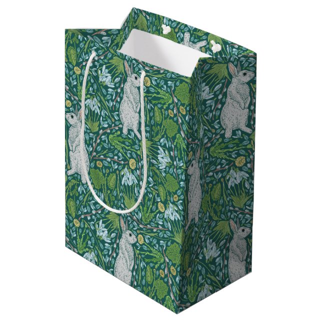 Spring Hares Pussy Willow Teal Garden Gift Bag (Back Angled)