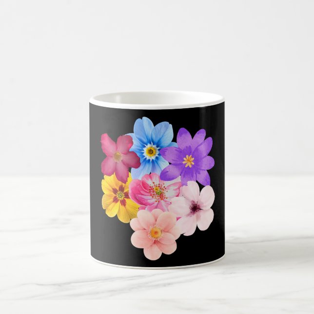 Spring Harmony - Mixed Watercolor Flower Bouquet Coffee Mug (Center)