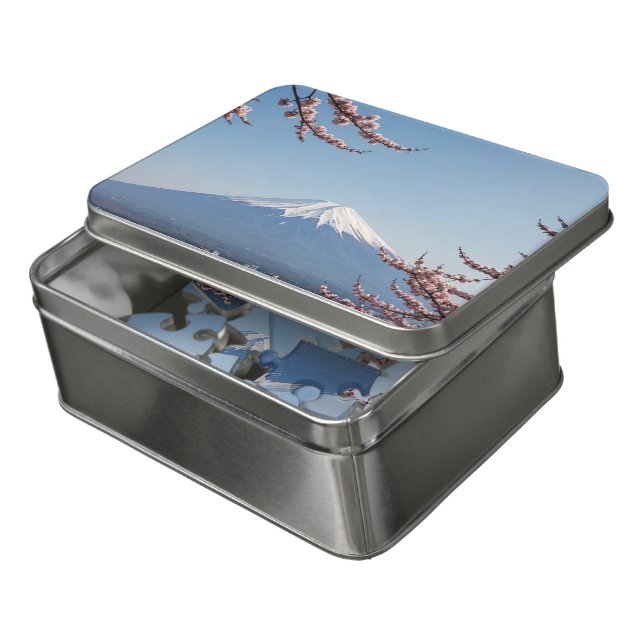 "Spring Harmony: Mount Fuji and Cherry Blossoms" Jigsaw Puzzle (Lid Open)