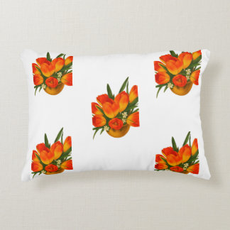 Spring Harmony – Orange & Yellow Tulips Accent Pillow