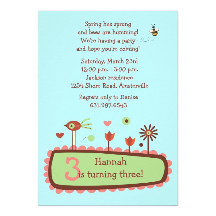 Spring has Sprung Birthday Party Invitation