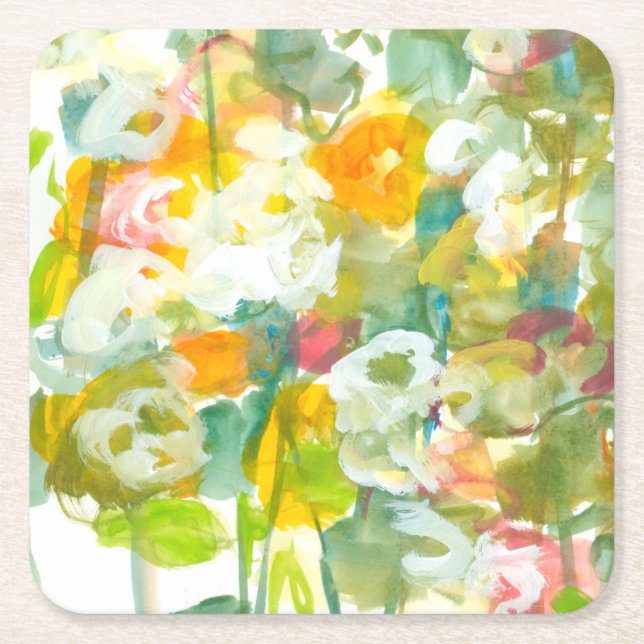 Spring has Sprung II Square Paper Coaster (Front)