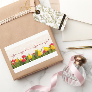 Spring has Sprung Painted Tulips Rectangular Sticker