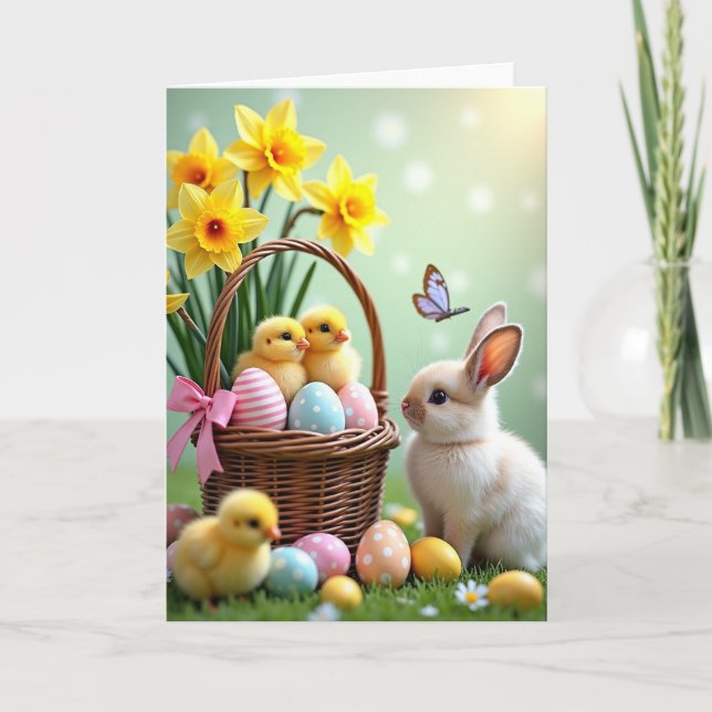 Spring Hatchlings Easter Card (Front)