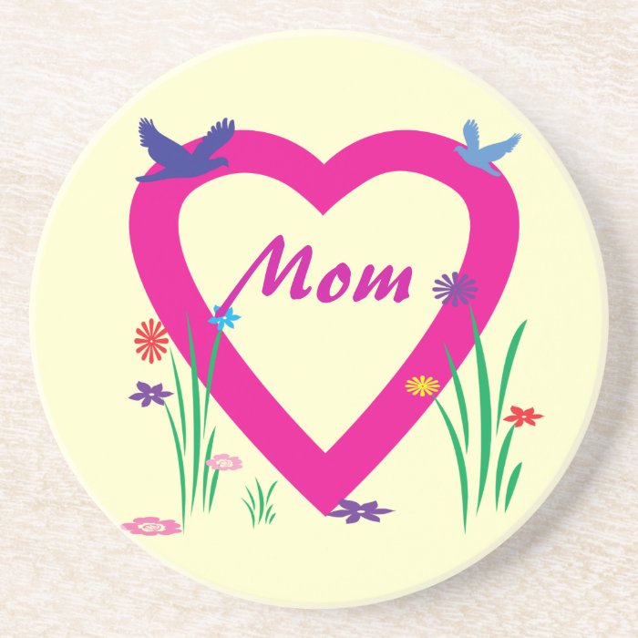 Spring Heart Mother's Day Drink Coaster