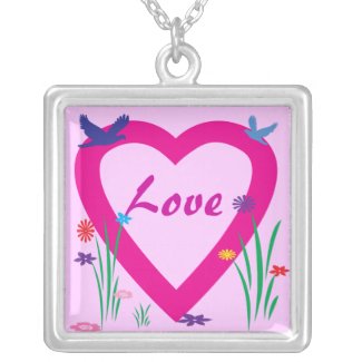 Spring Heart Valentine Silver Plated Necklace