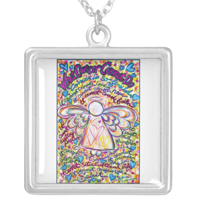 Spring Hearts Angel Cancer Cannot Necklace Jewelry (Front)