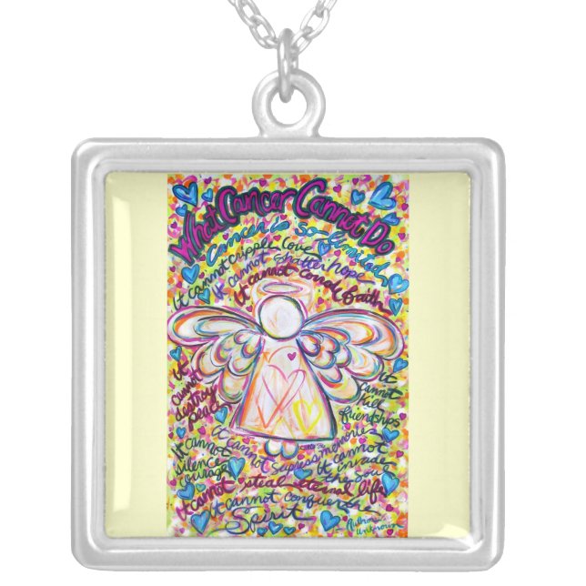 Spring Hearts Angel Cancer Cannot Necklace Jewelry (Front)