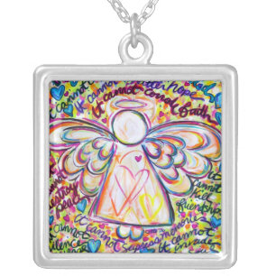 Spring Hearts Angel Cancer Cannot Necklace Pendant