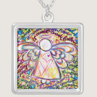 Spring Hearts Angel Cancer Cannot Necklace Pendant
