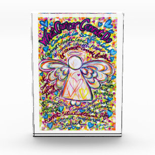Spring Hearts Cancer Angel Custom Paperweight Award