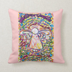 Spring Hearts Cancer Angel Decorative Throw Pillow