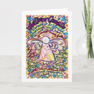 Spring Hearts Cancer Angel Greeting Card