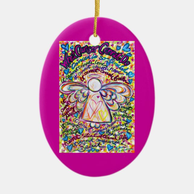Spring Hearts Cancer Angel Ornament Customized (Front)