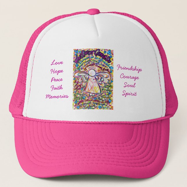 Spring Hearts Cancer Cannot Angel Hat or Cap (Front)