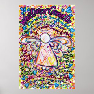 Spring Hearts Cancer Cannot Do Angel Art Painting Poster