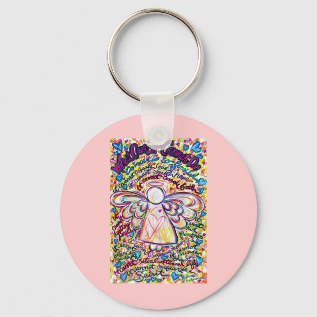 Spring Hearts Cancer  Cannot Do Angel Keychain (Front)
