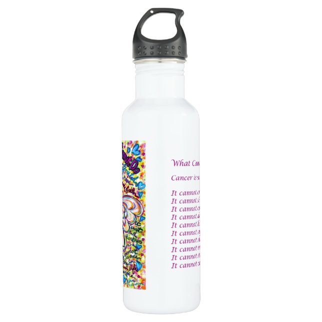 Spring Hearts Cancer Cannot Do Angel Stainless Steel Water Bottle (Front)