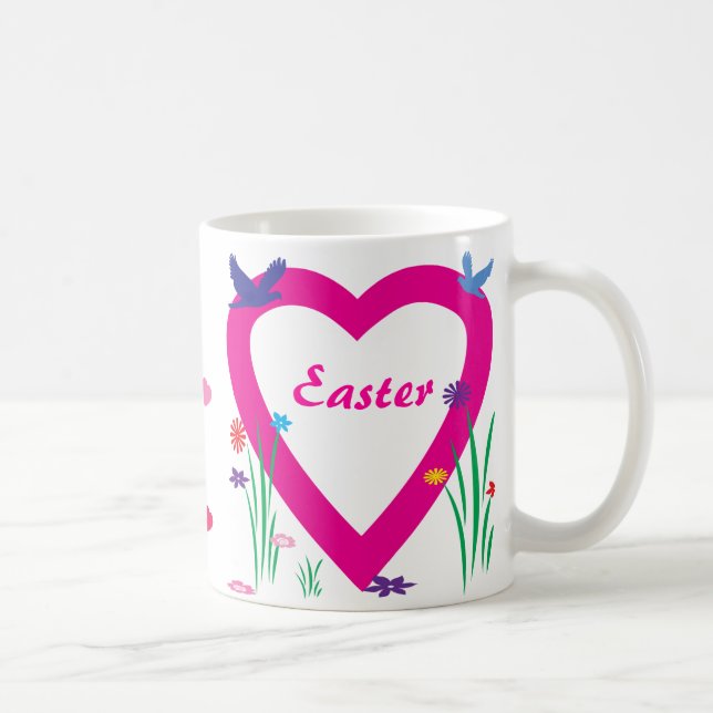 Spring, Hearts, Love Easter Coffee Mug (Right)