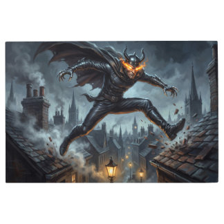 Spring-Heeled Jack Over Victorian London Metal Print