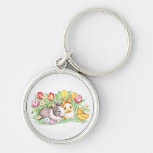 Spring Holiday Easter Bunny Keychain