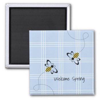 Spring Home Decor With Bees Doormat Magnet by AestheticJourneys at Zazzle
