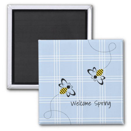Spring Home Decor With Bees Doormat Magnet