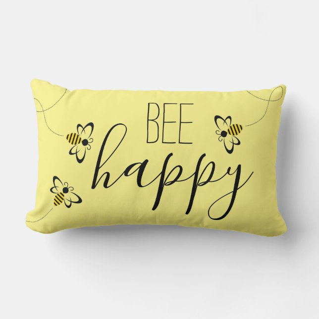 Spring Home Decor with Honey Bees Lumbar Pillow (Front)