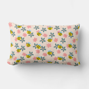 Spring Honey Bee Throw Pillow
