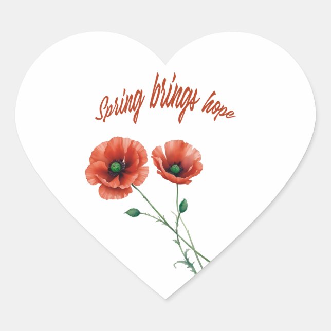 "Spring Hope Sticker" Heart Sticker (Front)