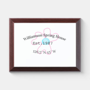Spring house coordinates latitude longitude name d award plaque