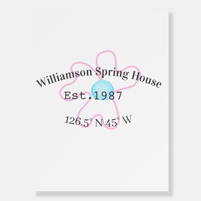 Spring house coordinates latitude longitude name d foam board (Front)