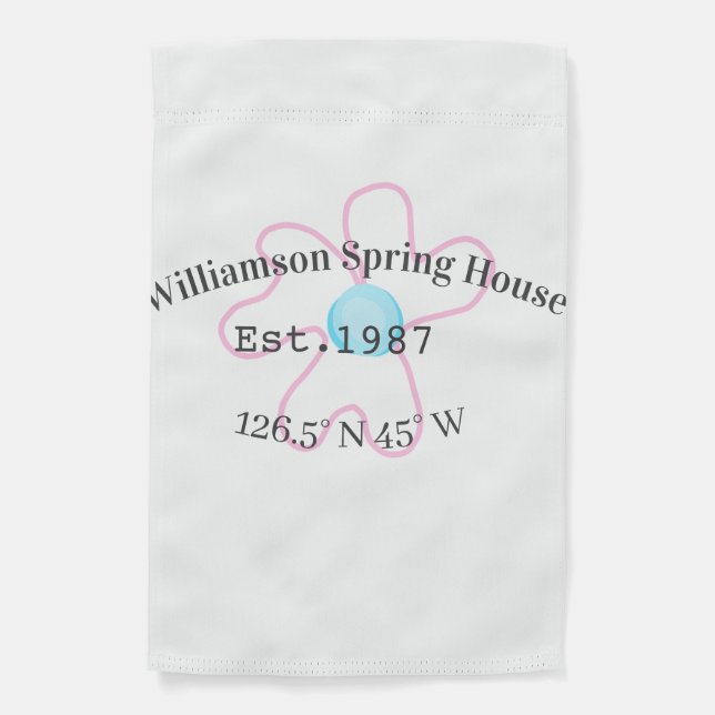 Spring house coordinates latitude longitude name d garden flag (Front)