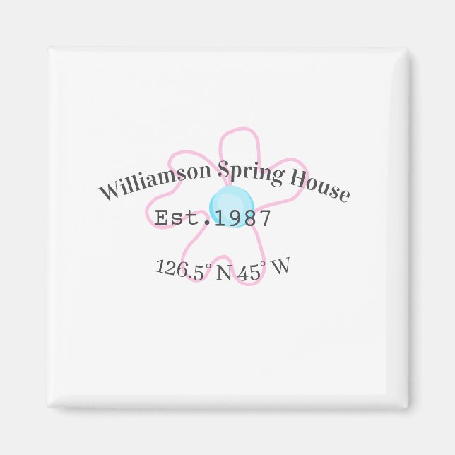 Spring house coordinates latitude longitude name d magnet (Front)