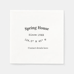 Spring house ets. Date year custom coordinates add Napkins