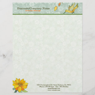 Spring Hummingbird Cosmetology Business Letterhead
