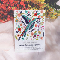 Spring Hummingbird Pink Floral Baby Girl Shower