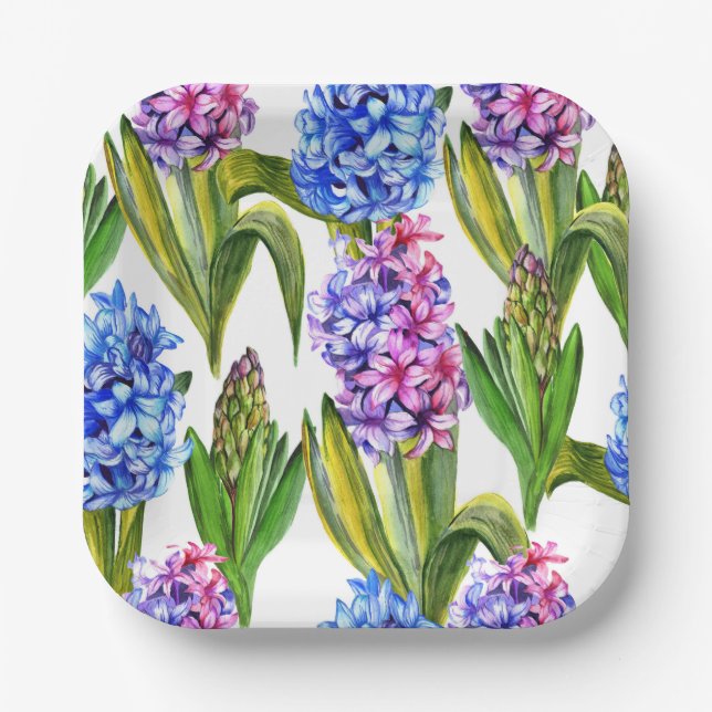Spring Hyacinth Paper Plates (Front)